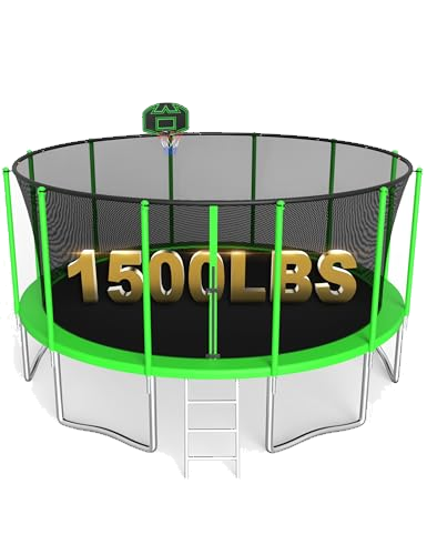 SKYUP Tranpoline 1500LBS 16 15 14 12 10 8 FT Tranpoline for 7-10 Kids and Adults