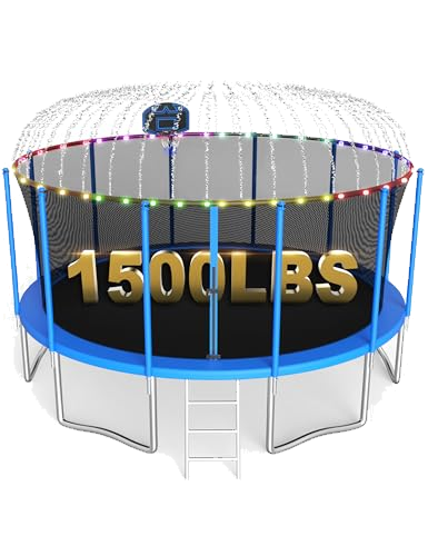 SKYUP Tranpoline 1500LBS 16 15 14 12 10 8 FT Tranpoline for 7-10 Kids and Adults